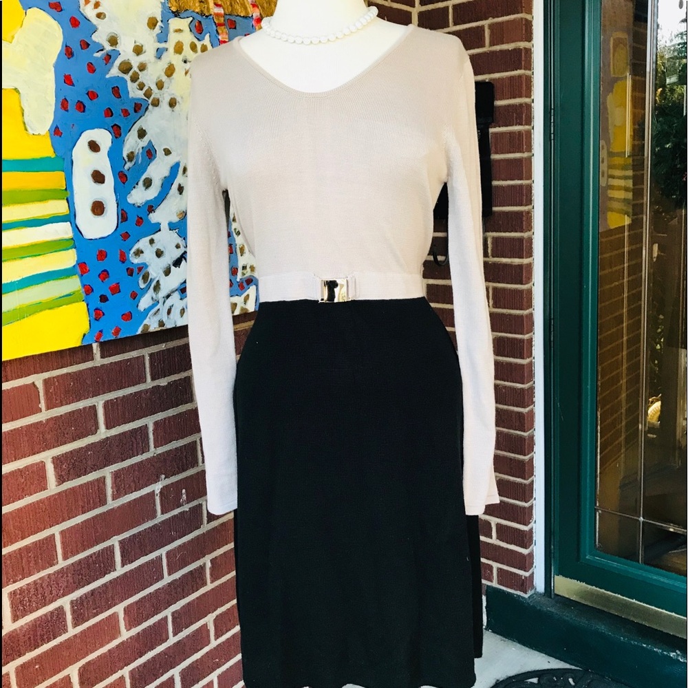 Calvin Klein Knit Colorblock Sweater Dress
